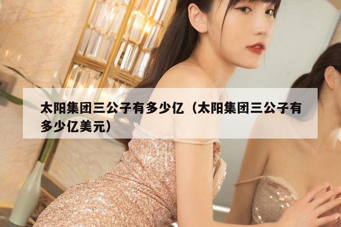 太阳集团三公子有多少亿（太阳集团三公子有多少亿美元）